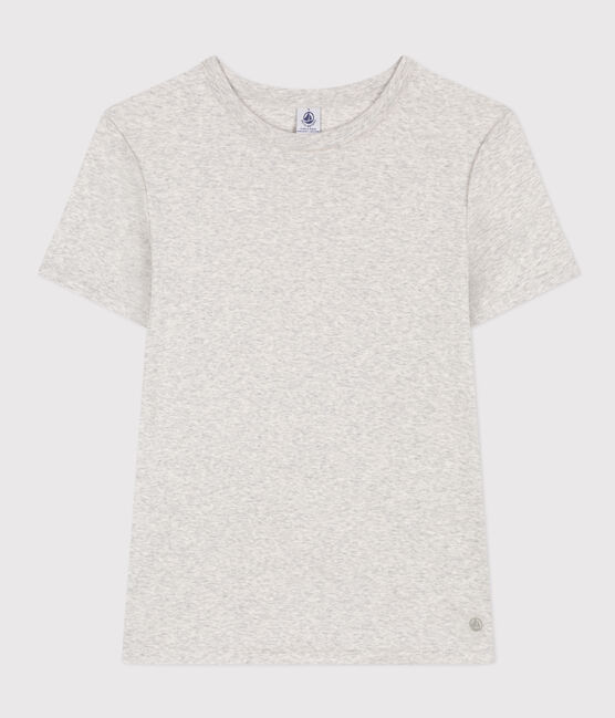 T-Shirt L’ICONIQUE aus Baumwolle mit rundem Ausschnitt für Damen grau BELUGA CHINE