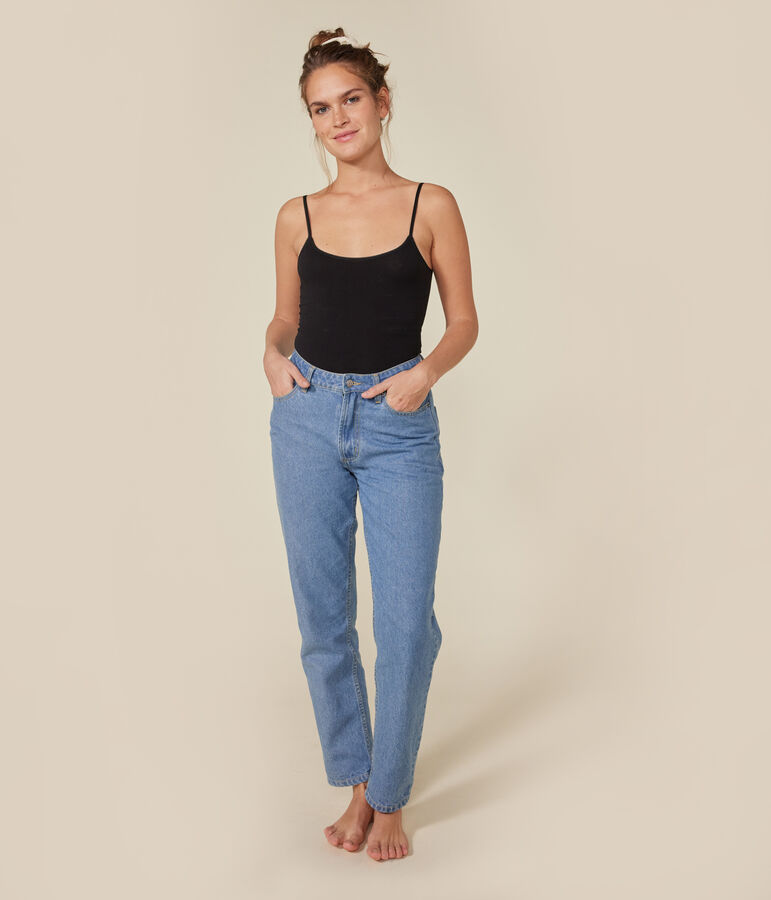 Damenbody aus Baumwolle und Elastan. schwarz BLACK