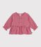 Lang&auml;rmelige Baby-Bluse aus Baumwolle mit Streifen rosa/rosa
