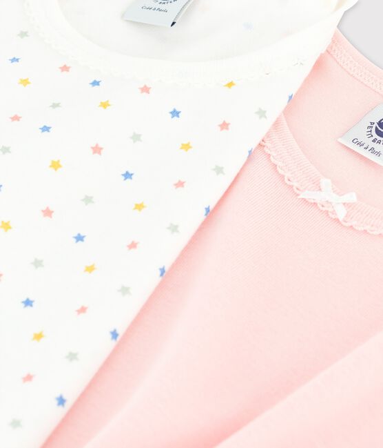 2er-Set kurzärmelige T-Shirts aus Bio-Baumwolle mit Mini-Sternchen für Mädchen variante 1