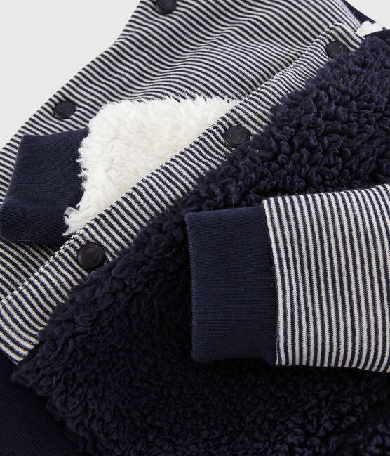 Wendbarer Baby-Cardigan für Jungen blau SMOKING/weiss MARSHMALLOW