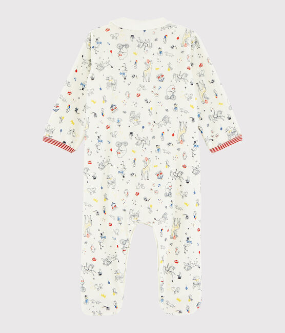 Baby-Strampler aus Nicki für Jungen weiss MARSHMALLOW/weiss MULTICO