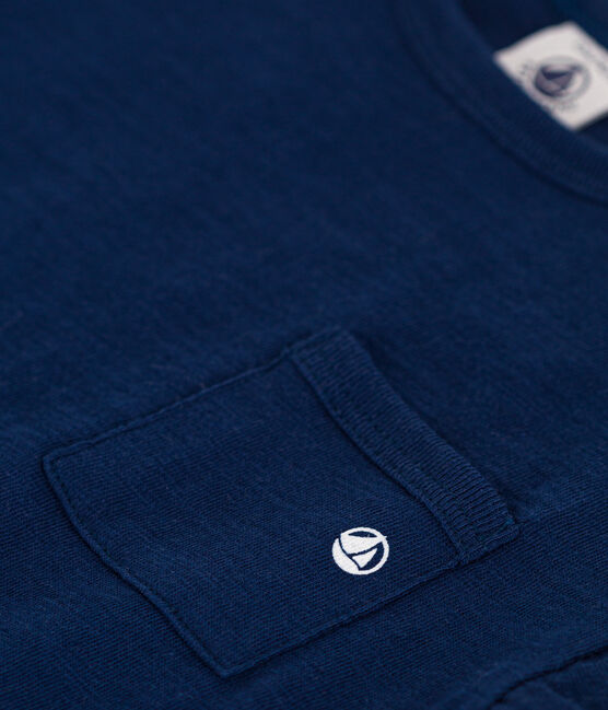 Kurzärmeliges Baby-T-Shirt aus geflammtem Jersey blau MEDIEVAL