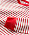 Baumwoll-T-Shirt mit Marinestreifen Damen weiss MARSHMALLOW/rot TERKUIT
