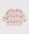 Baby-Sweatshirt aus Molton mit Blumenprint rosa SALINE/weiss MULTICO