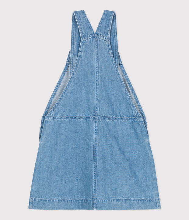 Kinder-Latzkleid aus leichtem Denim f&uuml;r M&auml;dchen blau