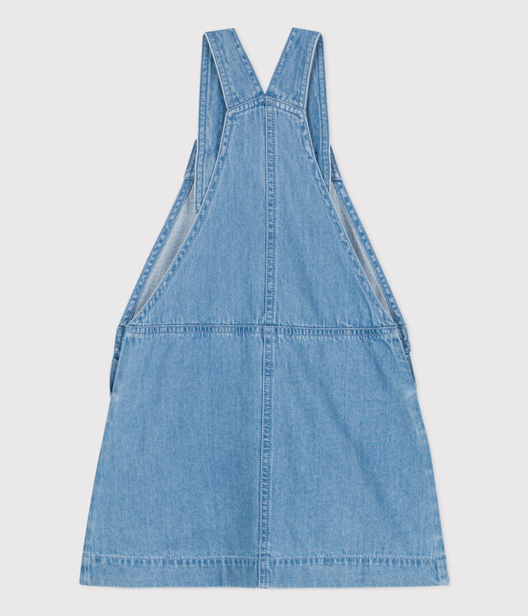 Kinder-Latzkleid aus leichtem Denim f&uuml;r M&auml;dchen blau