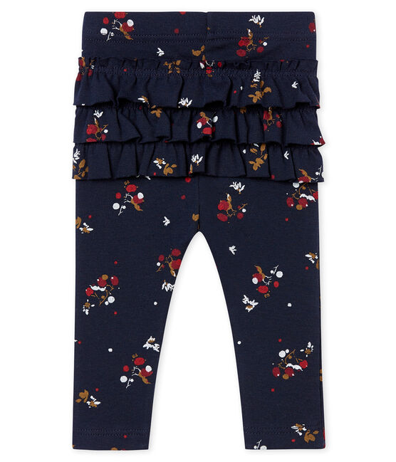 Bedruckte Baby MädchenLeggings blau SMOKING/weiss MULTICO