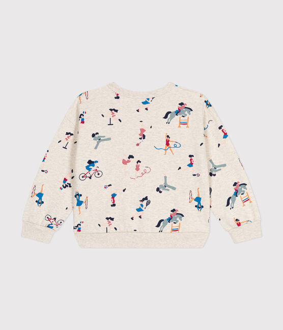 Kinder-Sweatshirt aus Molton für Mädchen beige MONTELIMAR/weiss MULTICO