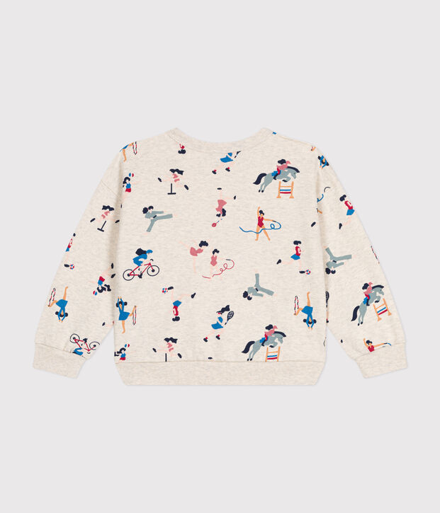 Kinder-Sweatshirt aus Molton f&uuml;r M&auml;dchen beige/vielfarbig