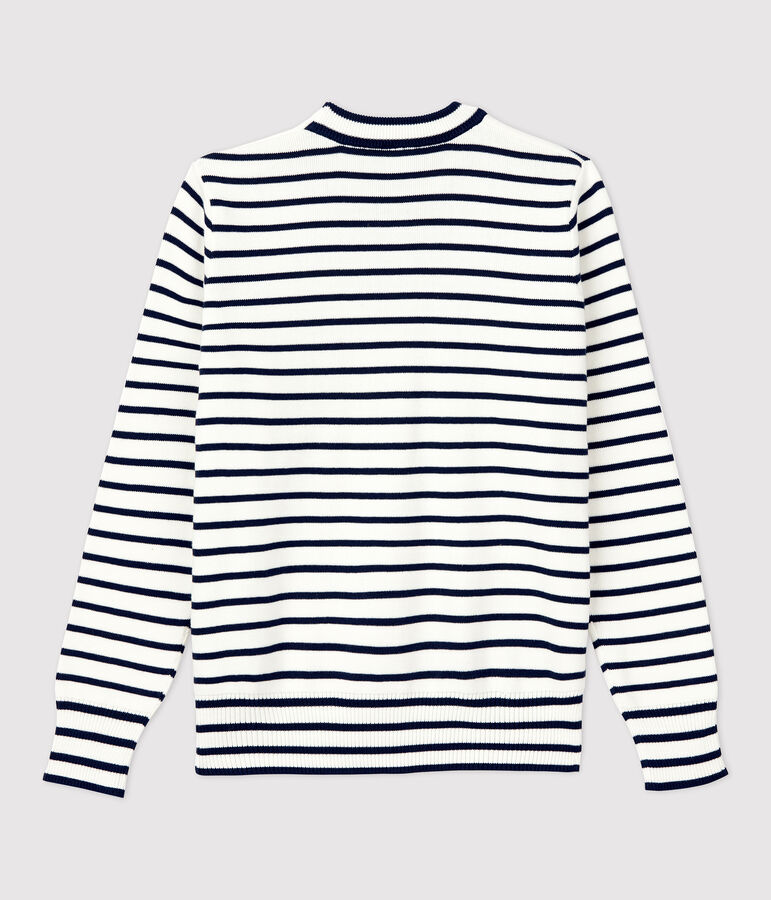 Damenpullover mit Matrosenmuster aus Baumwolle weiss/blau