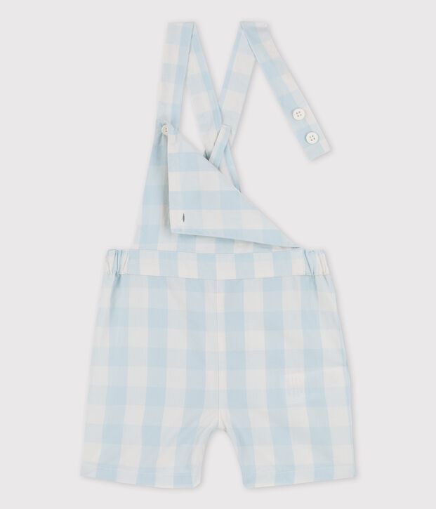 Kurze Baby-Latzhose aus Popeline BOLDAIR/weiss