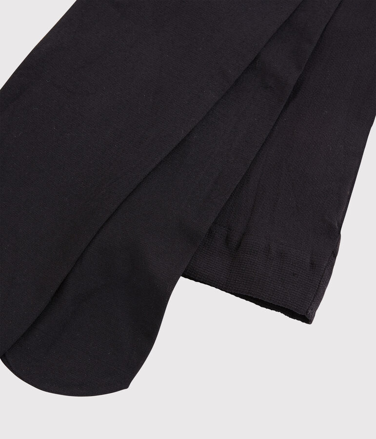 Mikrofaser-Kinderstrumpfhose f&uuml;r M&auml;dchen schwarz NOIR