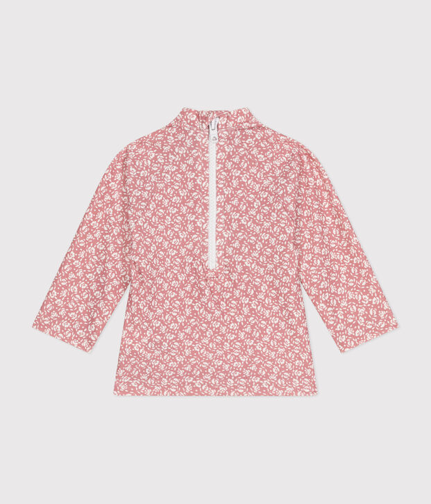 Bade-T-Shirt mit UV-Schutz, Baby rosa/weiss