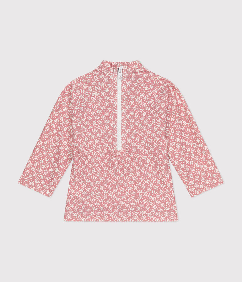 Bade-T-Shirt mit UV-Schutz, Baby rosa/weiss