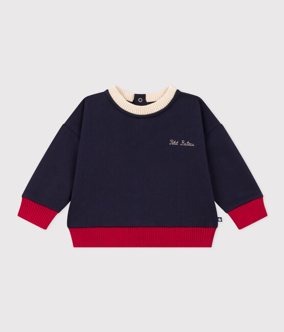 Baby-Sweatshirt aus Molton blau SMOKING