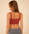 Unifarbenes Damen-Bustier aus Baumwolle und Elastan braun FAMEUX
