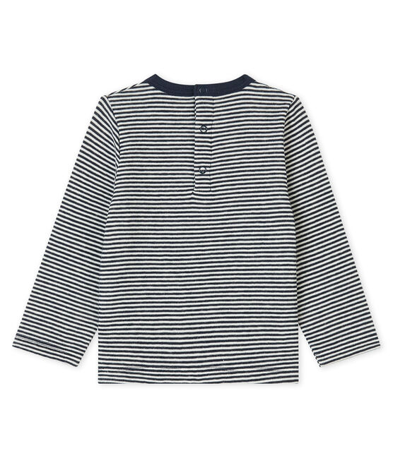 Baby-T-Shirt aus Doppeljersey für Jungen blau SMOKING/beige COQUILLE