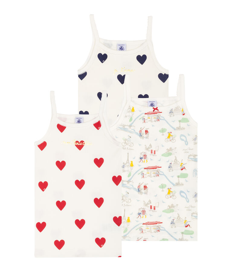 3er-Set Tr&auml;gerhemden f&uuml;r kleine M&auml;dchen vielfarbig