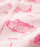 Fußloser, rosafarbener Strampler aus Baumwolle mit Toile-de-Jouy-Muster rosa FLEUR/rosa GROSEILLER