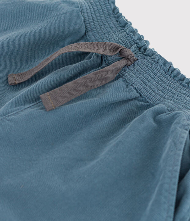 Weit geschnittene Kinderhose aus Feincord f&uuml;r M&auml;dchen blau