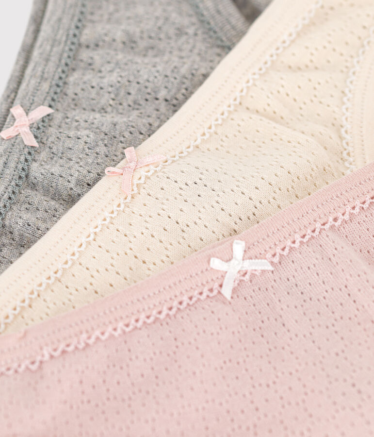 3er-Set Slips aus Baumwolle mit Lochstickerei f&uuml;r M&auml;dchen vielfarbig