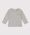 Langärmeliges Baby-T-Shirt aus geflammtem Jersey grau CHATON CHINE