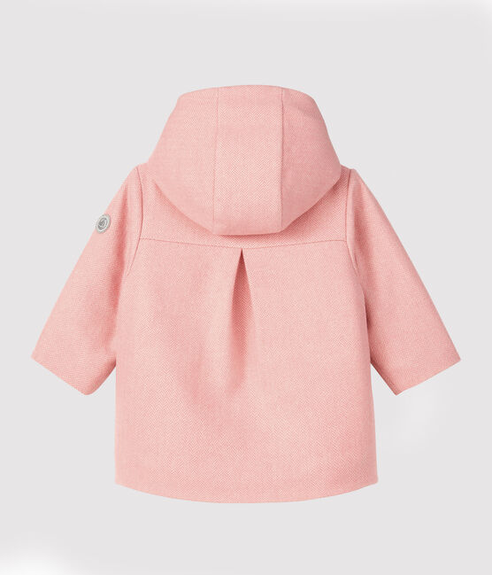 Baby-Mantel für Mädchen aus Wollstoff rosa CHEEK/weiss MARSHMALLOW