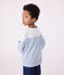 Langärmeliges Kinder-T-Shirt "Marinière" aus Baumwolle weiss MARSHMALLOW/blau ALASKA