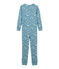 Langer Einteiler aus Baumwolle für kleine Mädchen blau FONTAINE/weiss MARSHMALLOW