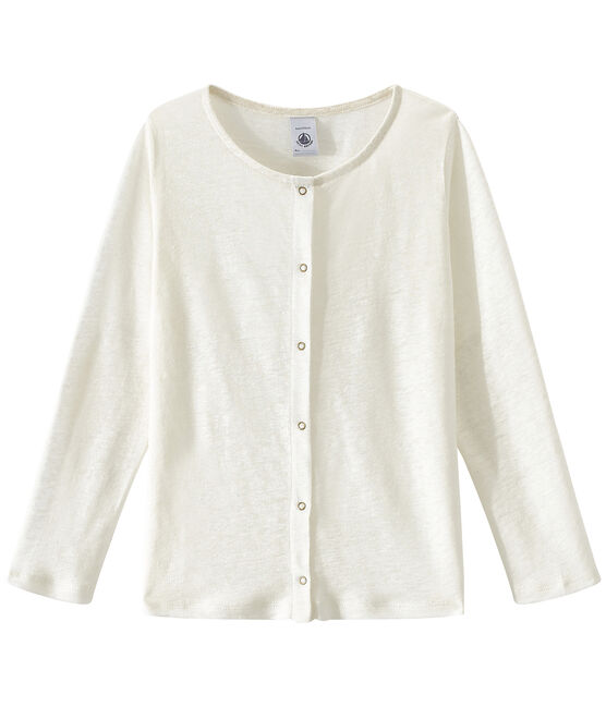 Mädchen-Cardigan weiss LAIT/gelb OR