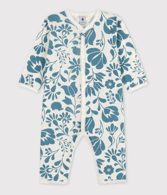 Baby-Strampler ohne Füße aus Baumwolle mit Blumenmotiv weiss MARSHMALLOW/ ROVER