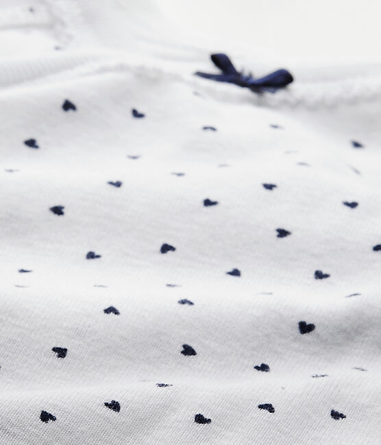 Langärmeliger Baby-Mädchen-Wickelbody mit Print weiss ECUME/blau MEDIEVAL