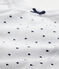 Langärmeliger Baby-Mädchen-Wickelbody mit Print weiss ECUME/blau MEDIEVAL