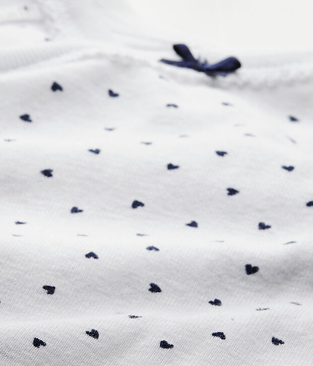 Lang&auml;rmeliger Baby-M&auml;dchen-Wickelbody mit Print weiss/blau