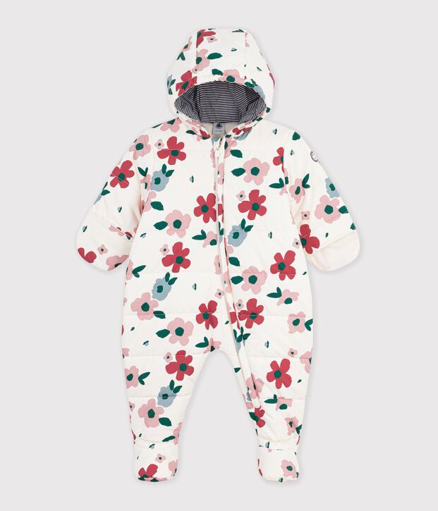 Baby-Schneeanzug aus Polyester mit Blumenmuster naturfarben/vielfarbig