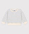 Baby-Sweatshirt aus Baumwolle mit Marinestreifen weiss AVALANCHE/ SKY CHINE