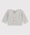 Baby-Cardigan kraus rechts gestrickt aus Baumwolle grau BELUGA CHINE