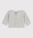 Baby-Cardigan kraus rechts gestrickt aus Baumwolle