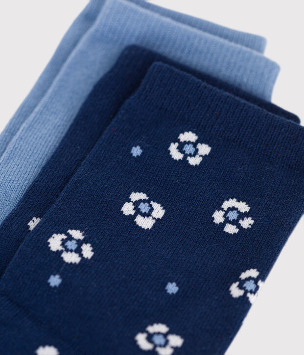 2er-Set Kinder-Kniestr&uuml;mpfe aus Baumwolle mit Blumenmotiv f&uuml;r M&auml;dchen vielfarbig