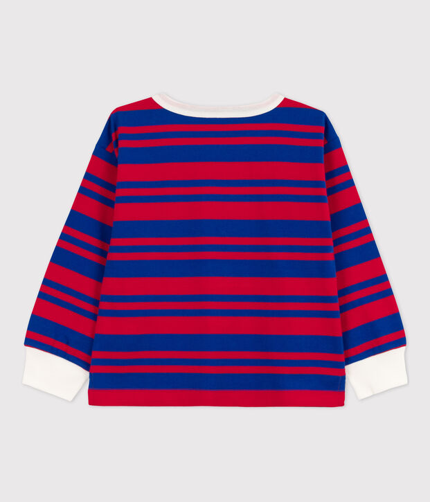 Lang&auml;rmeliges gestreiftes Kinder-T-Shirt f&uuml;r Jungen blau/rot