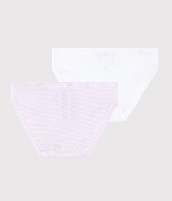 2er-Set Unterhosen aus Bio-Baumwolle mit pinkfarbenen Ringelstreifen für Mädchen variante 1