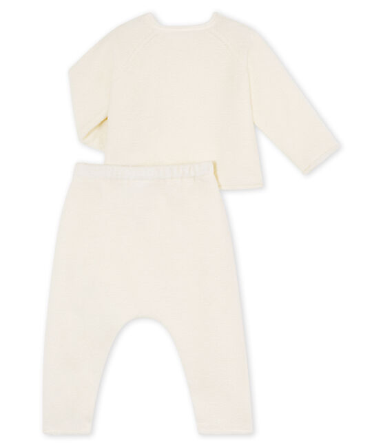 2-teiliges Baby-Set aus Baumwolle, Merinowolle und Polyester weiss MARSHMALLOW
