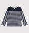 Klassisches Baumwoll-Streifenshirt für Damen blau SMOKING/weiss MARSHMALLOW