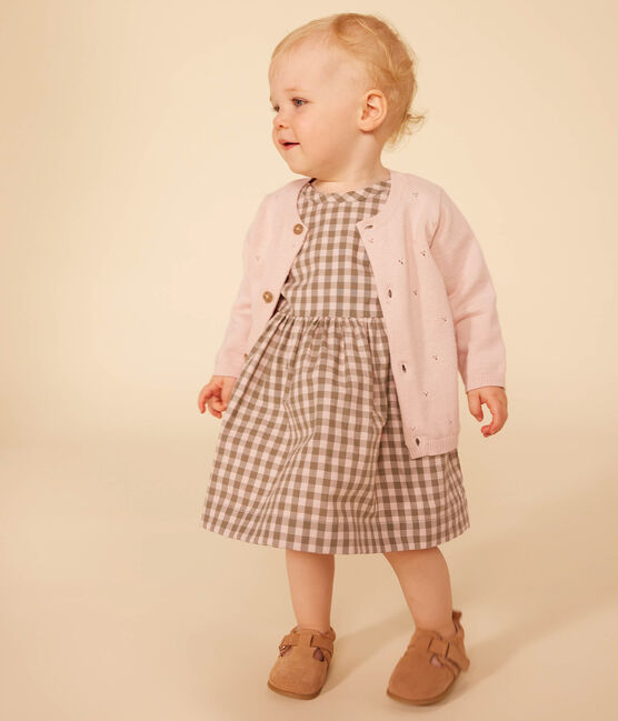 Baby-Cardigan aus Baumwollstrick in Ajour-Optik rosa SALINE