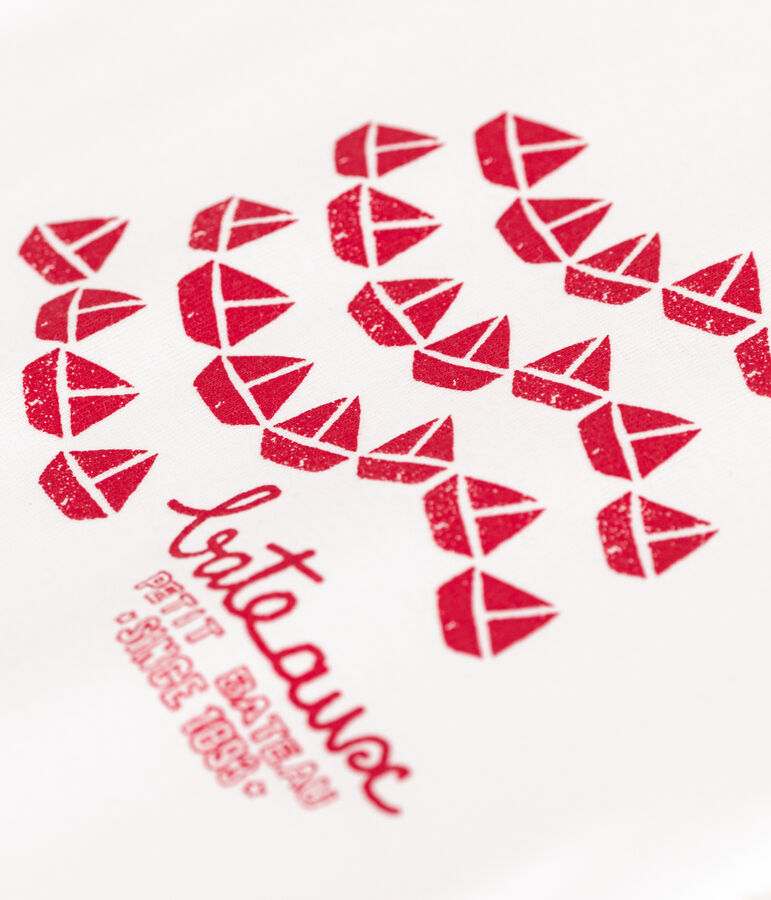 Kurz&auml;rmeliges T-Shirt f&uuml;r Kinder aus Baumwolle weiss