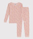 Körpernaher Kinderpyjama aus Baumwolle mit Blumenmuster