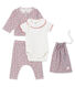 4-Teiliges gemustertes baby-set für mädchen