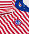 Langärmeliges Baby-T-Shirt aus Baumwolle mit Streifen rot POMPEI/ MILK