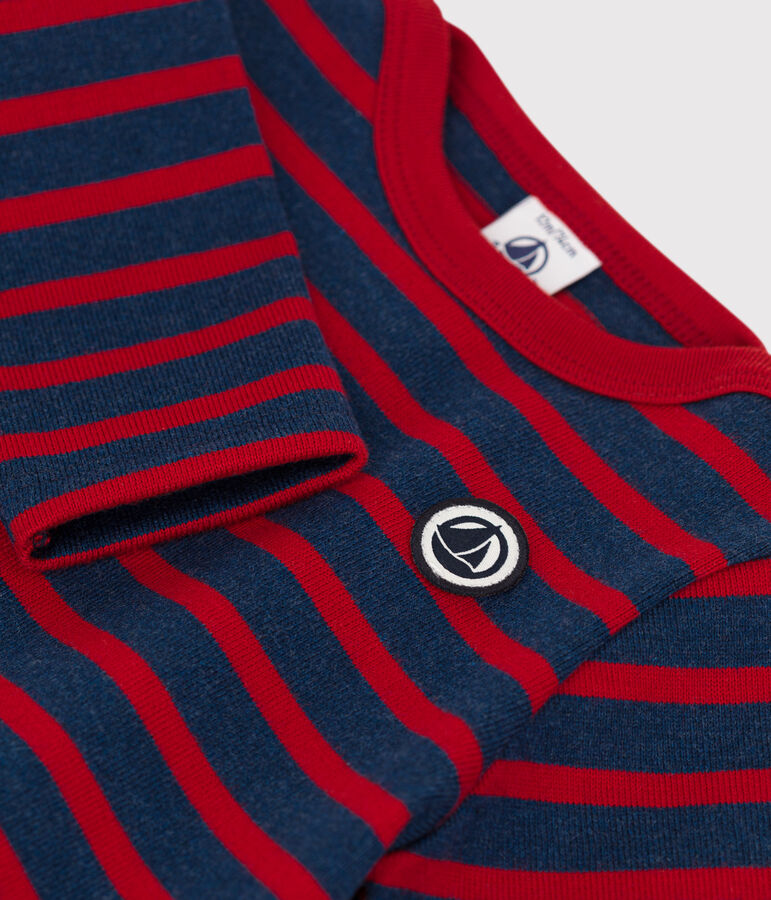 Baby-Streifenshirt aus dickem Jersey blau/rot